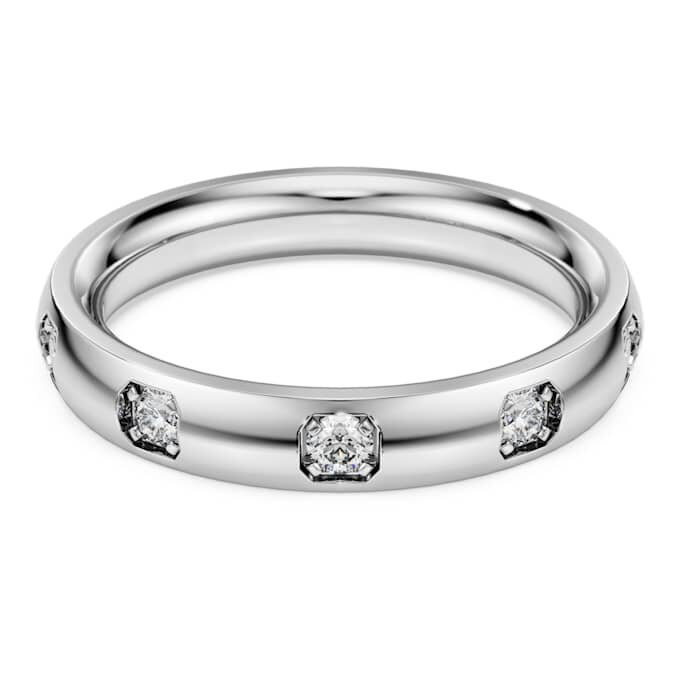 Bague éternité avec diamants synthétiques de 0,5 ct au total, forme ronde, or blanc 14 carats Bague éternité avec diamants synthétiques de 0,5 ct au total, forme ronde, or blanc 14 carats
