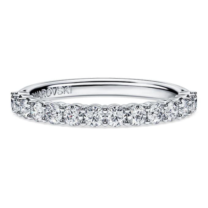 Bague éternité avec diamants synthétiques de 0,5 ct au total, forme ronde, or blanc 14 carats Bague éternité avec diamants synthétiques de 0,5 ct au total, forme ronde, or blanc 14 carats