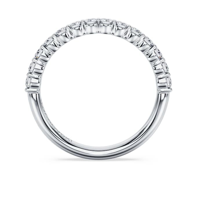 Bague éternité avec diamants synthétiques de 0,5 ct au total, forme ronde, or blanc 14 carats Bague éternité avec diamants synthétiques de 0,5 ct au total, forme ronde, or blanc 14 carats