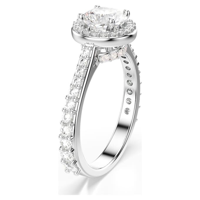 Bague Una Angelic, taille ronde, blanche, finition argentée Bague Una Angelic, taille ronde, blanche, finition argentée