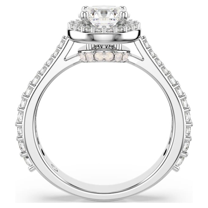 Bague Una Angelic, taille ronde, blanche, finition argentée Bague Una Angelic, taille ronde, blanche, finition argentée