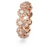 Bague Una Angelic, taille ronde, blanche, plaquée or rose