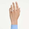 Bague Una au motif angélique, tailles variées, cœur, blanche, plaquée rhodium Bague Una au motif angélique, tailles variées, cœur, blanche, plaquée rhodium