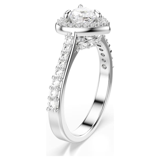 Bague Una au motif angélique, tailles variées, cœur, blanche, plaquée rhodium Bague Una au motif angélique, tailles variées, cœur, blanche, plaquée rhodium