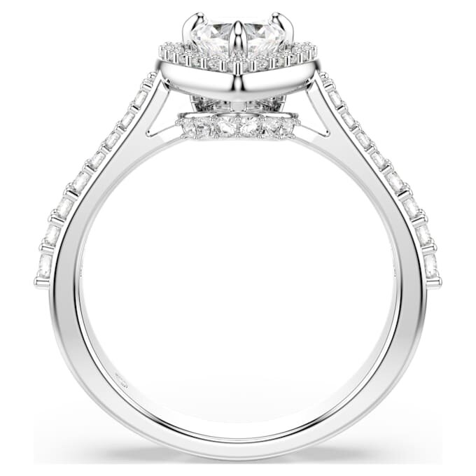 Bague Una au motif angélique, tailles variées, cœur, blanche, plaquée rhodium Bague Una au motif angélique, tailles variées, cœur, blanche, plaquée rhodium