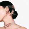 Barrette Gema « Crystal Pearl », tailles variées, fleur, rose, plaquée or