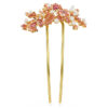 Barrette Gema « Crystal Pearl », tailles variées, fleur, rose, plaquée or