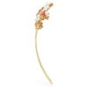 Barrette Gema « Crystal Pearl », tailles variées, fleur, rose, plaquée or