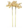 Barrette Gema « Crystal Pearl », tailles variées, fleur, rose, plaquée or