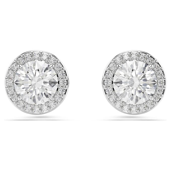 Boucles d’oreilles Angelic, taille ronde, pavé, blancs, plaqués rhodium Boucles d’oreilles Angelic, taille ronde, pavé, blancs, plaqués rhodium
