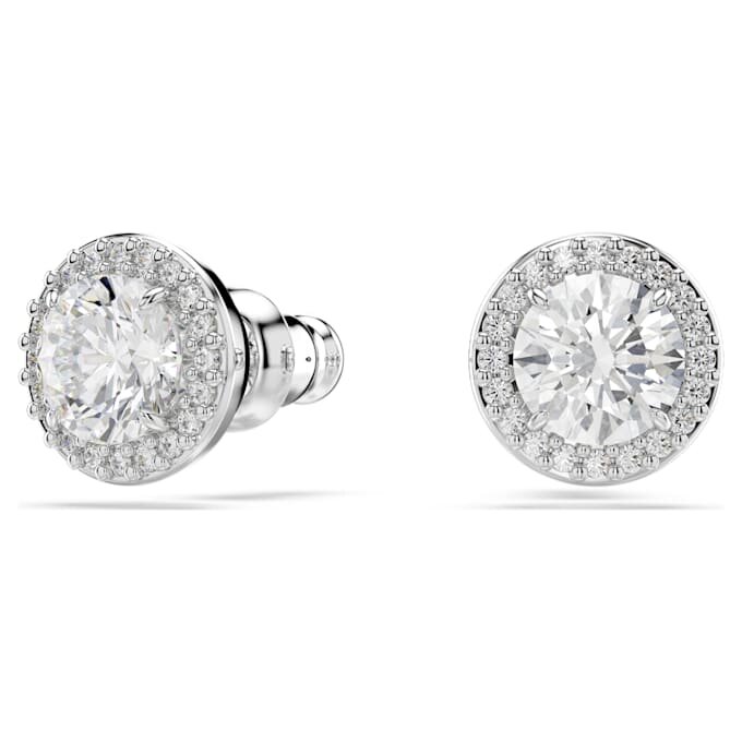 Boucles d’oreilles Angelic, taille ronde, pavé, blancs, plaqués rhodium Boucles d’oreilles Angelic, taille ronde, pavé, blancs, plaqués rhodium