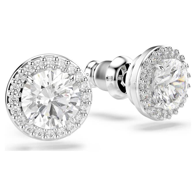 Boucles d’oreilles Angelic, taille ronde, pavé, blancs, plaqués rhodium Boucles d’oreilles Angelic, taille ronde, pavé, blancs, plaqués rhodium