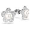 Boucles d’oreilles Ariana Grande X Swarovski : perle de cristal, taille ronde, fleur, blanc, plaqué rhodium Boucles d’oreilles Ariana Grande X Swarovski : perle de cristal, taille ronde, fleur, blanc, plaqué rhodium