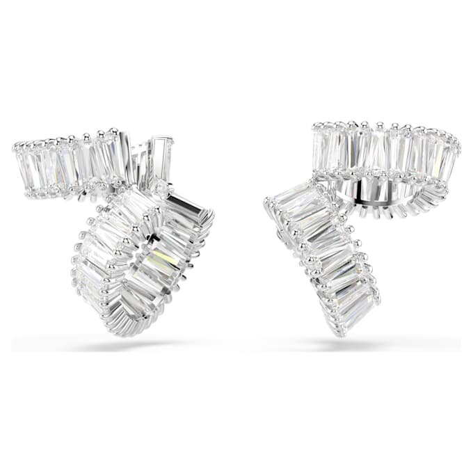 Boucles d’oreilles Ariana Grande X Swarovski, taille baguette, blanches, plaquées rhodium Boucles d’oreilles Ariana Grande X Swarovski, taille baguette, blanches, plaquées rhodium