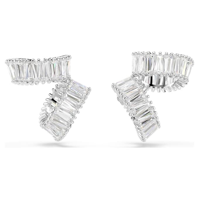 Boucles d’oreilles Ariana Grande X Swarovski, taille baguette, blanches, plaquées rhodium Boucles d’oreilles Ariana Grande X Swarovski, taille baguette, blanches, plaquées rhodium