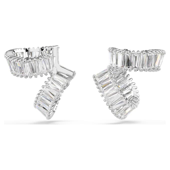 Boucles d’oreilles Ariana Grande X Swarovski, taille baguette, blanches, plaquées rhodium Boucles d’oreilles Ariana Grande X Swarovski, taille baguette, blanches, plaquées rhodium