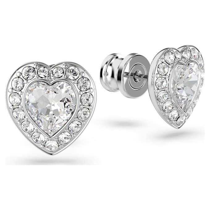 Boucles d’oreilles Ariana Grande X Swarovski, tailles variées, cœur, blanc, plaqué rhodium Boucles d’oreilles Ariana Grande X Swarovski, tailles variées, cœur, blanc, plaqué rhodium