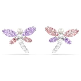 Boucles d’oreilles Ariana Grande X Swarovski, tailles variées, libellule, multicolores, plaquées rhodium