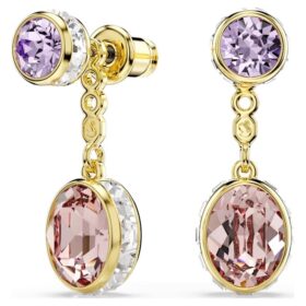 Boucles d’oreilles Chroma Drop, tailles variées, multicolores, plaquées or
