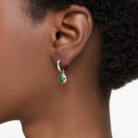 Boucles d’oreilles Chroma en forme de goutte, taille poire, vertes, plaquées or