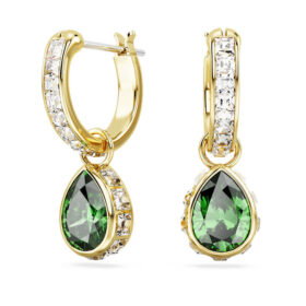 Boucles d’oreilles Chroma en forme de goutte, taille poire, vertes, plaquées or