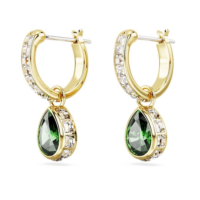 Boucles d’oreilles Chroma en forme de goutte, taille poire, vertes, plaquées or Boucles d’oreilles Chroma en forme de goutte, taille poire, vertes, plaquées or