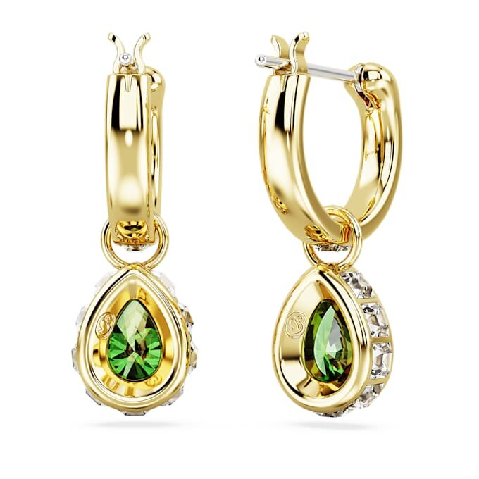 Boucles d’oreilles Chroma en forme de goutte, taille poire, vertes, plaquées or Boucles d’oreilles Chroma en forme de goutte, taille poire, vertes, plaquées or