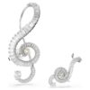 Boucles d’oreilles à clip Ariana Grande X Swarovski : design asymétrique, perle en cristal, taille baguette, blanc, plaqué rhodium Boucles d’oreilles à clip Ariana Grande X Swarovski : design asymétrique, perle en cristal, taille baguette, blanc, plaqué rhodium