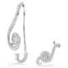 Boucles d’oreilles à clip Ariana Grande X Swarovski : design asymétrique, perle en cristal, taille baguette, blanc, plaqué rhodium Boucles d’oreilles à clip Ariana Grande X Swarovski : design asymétrique, perle en cristal, taille baguette, blanc, plaqué rhodium