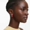 Boucles d’oreilles à clip Idyllia rouges, plaquées or Boucles d’oreilles à clip Idyllia rouges, plaquées or