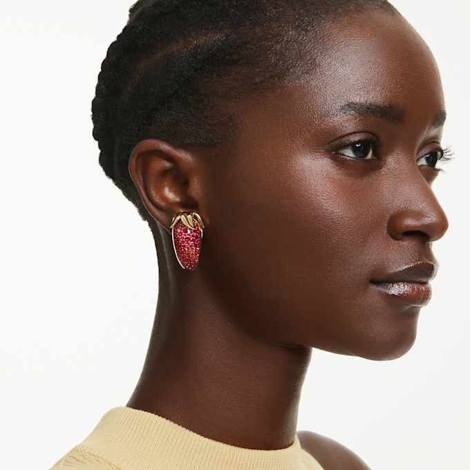 Boucles d’oreilles à clip Idyllia rouges, plaquées or Boucles d’oreilles à clip Idyllia rouges, plaquées or