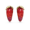 Boucles d’oreilles à clip Idyllia rouges, plaquées or Boucles d’oreilles à clip Idyllia rouges, plaquées or