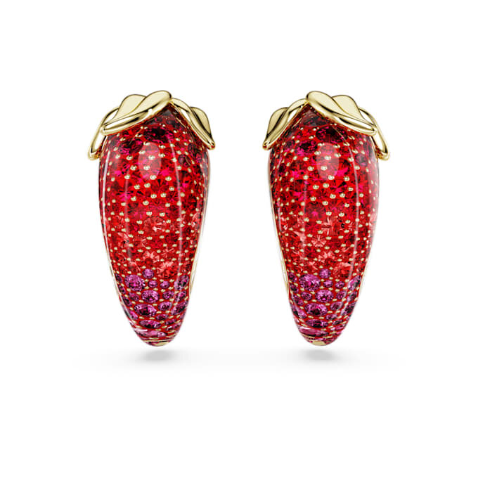 Boucles d’oreilles à clip Idyllia rouges, plaquées or Boucles d’oreilles à clip Idyllia rouges, plaquées or