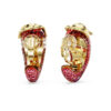 Boucles d’oreilles à clip Idyllia rouges, plaquées or Boucles d’oreilles à clip Idyllia rouges, plaquées or