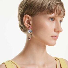 Boucles d’oreilles à clip Idyllia, tailles variées, fruits, coccinelle, multicolores, plaquées or