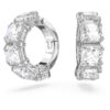 Boucles d’oreilles à clip Matrix, taille carrée, blanches, plaquées rhodium Boucles d’oreilles à clip Matrix, taille carrée, blanches, plaquées rhodium