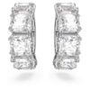Boucles d’oreilles à clip Matrix, taille carrée, blanches, plaquées rhodium Boucles d’oreilles à clip Matrix, taille carrée, blanches, plaquées rhodium