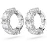 Boucles d’oreilles à clip Matrix, taille carrée, blanches, plaquées rhodium Boucles d’oreilles à clip Matrix, taille carrée, blanches, plaquées rhodium