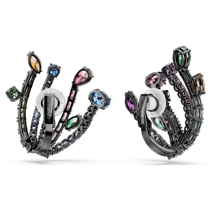 Boucles d’oreilles à clip Matrix, tailles variées, bouquet, multicolores, plaquées ruthénium