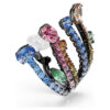 Boucles d’oreilles à clip Matrix, tailles variées, bouquet, multicolores, plaquées ruthénium