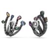 Boucles d’oreilles à clip Matrix, tailles variées, bouquet, multicolores, plaquées ruthénium