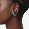 Boucles d’oreilles à clip Matrix, tailles variées, bouquet, multicolores, plaquées ruthénium