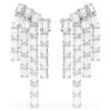 Boucles d’oreilles à clip Millenia, taille octogonale, style lustre, blanches, plaquées rhodium Boucles d’oreilles à clip Millenia, taille octogonale, style lustre, blanches, plaquées rhodium