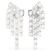Boucles d’oreilles à clip Millenia, taille octogonale, style lustre, blanches, plaquées rhodium Boucles d’oreilles à clip Millenia, taille octogonale, style lustre, blanches, plaquées rhodium
