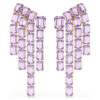 Boucles d’oreilles à clip Millenia, taille octogonale, style lustre, violet, plaquées or Boucles d’oreilles à clip Millenia, taille octogonale, style lustre, violet, plaquées or