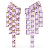 Boucles d’oreilles à clip Millenia, taille octogonale, style lustre, violet, plaquées or Boucles d’oreilles à clip Millenia, taille octogonale, style lustre, violet, plaquées or