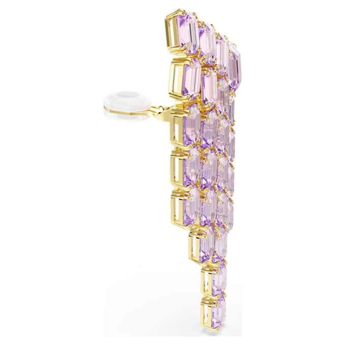 Boucles d’oreilles à clip Millenia, taille octogonale, style lustre, violet, plaquées or Boucles d’oreilles à clip Millenia, taille octogonale, style lustre, violet, plaquées or
