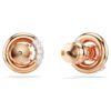 Boucles d’oreilles à clous Dextera, taille ronde, blanches, plaquées or rose