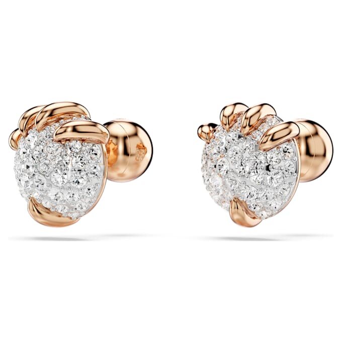 Boucles d’oreilles à clous « Dragon et Phénix » – Griffe de dragon, blanches, plaquées or rose Boucles d’oreilles à clous « Dragon et Phénix » – Griffe de dragon, blanches, plaquées or rose