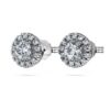 Boucles d’oreilles clous « Eternity Halo » avec diamants synthétiques de 0,75 ct au total, forme ronde, or blanc 14 carats Boucles d’oreilles clous « Eternity Halo » avec diamants synthétiques de 0,75 ct au total, forme ronde, or blanc 14 carats